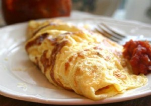 An Original and Economical Dessert:Omelet with Jam. 