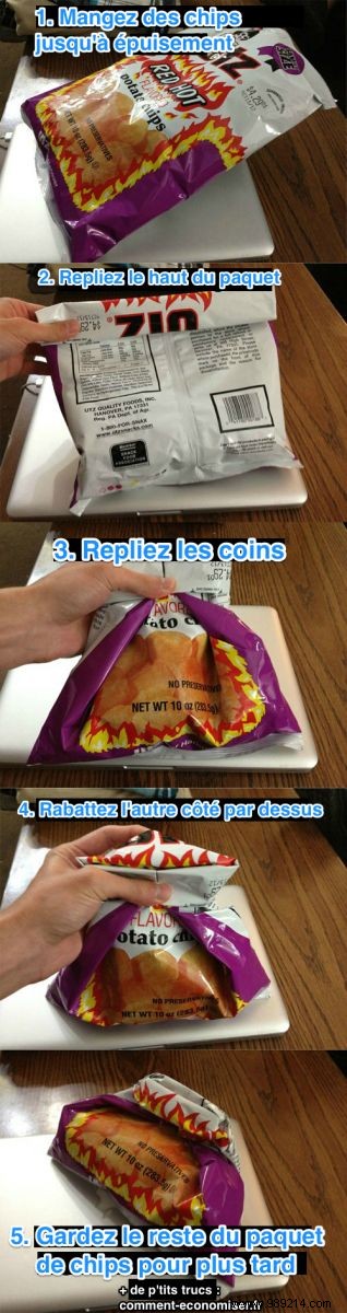 How to Reseal a Packet of Crisps Using ONLY the Bag. 