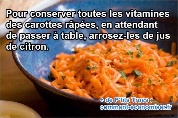 Grated Carrots:THE Trick So That They Retain All Their Vitamins. 