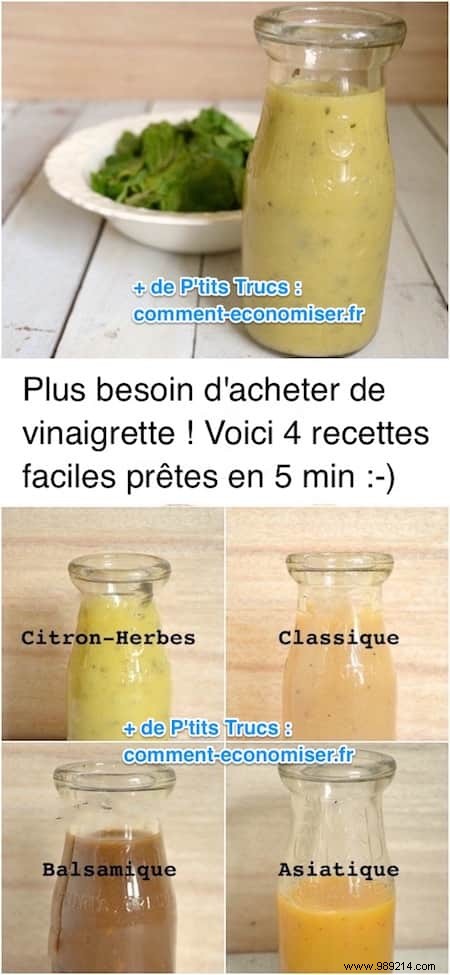 No More Need to Buy Vinaigrette! Here are 4 Easy Recipes Ready In 5 Min. 
