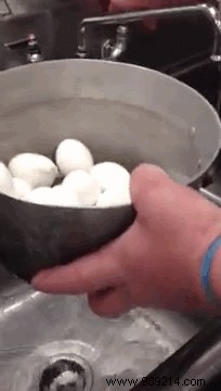 Can you peel several hard-boiled eggs at the same time? 