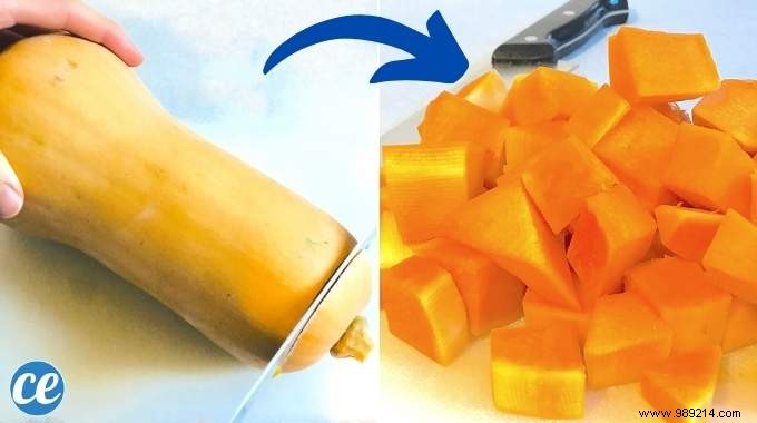 How to Cut a Butternut Squash Into Cubes EASILY. 