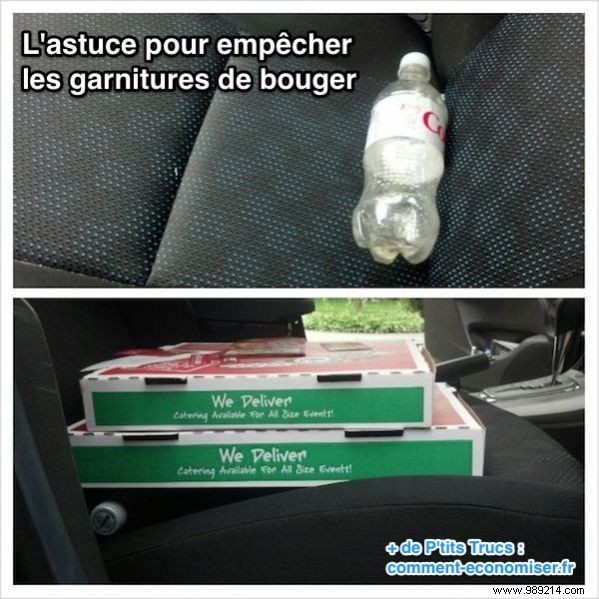 Trick Against Pizza Toppings Moving in Car. 