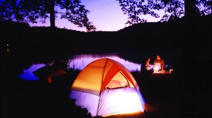 How To Light Up A Tent With A Water Canister. 