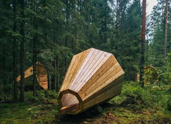 Huge Wooden Megaphones Amplify Forest Sounds in Estonia. 