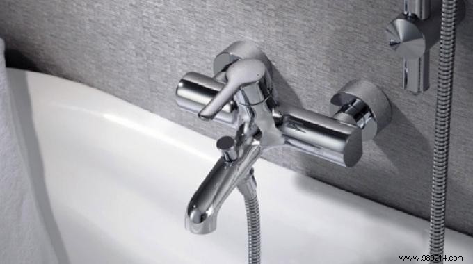 A mixer tap at home to save water. 
