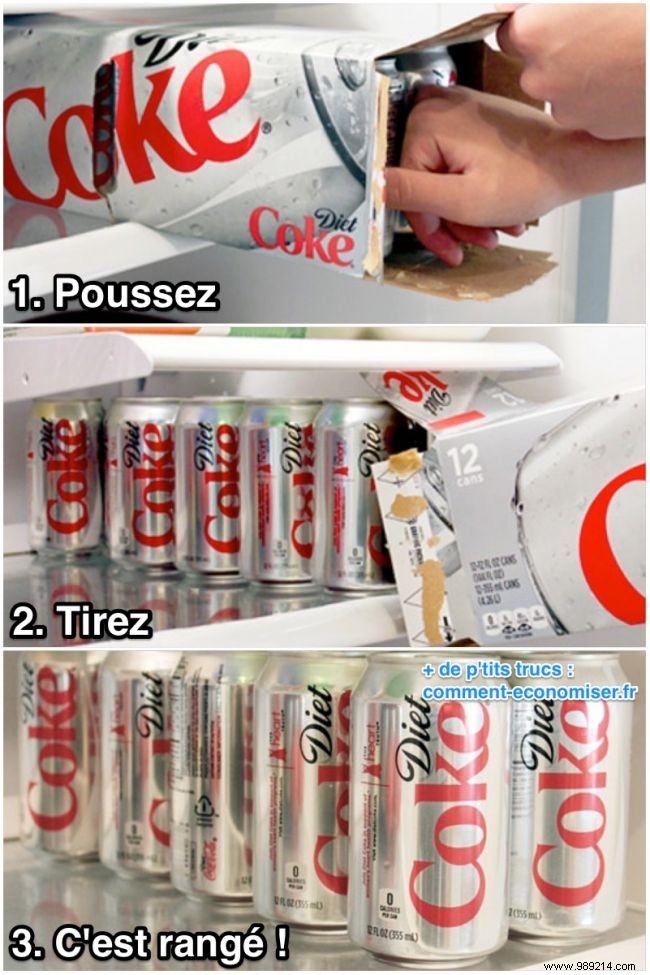 How to Store a Pack of 12 Cans in the Fridge in 4 Seconds. 