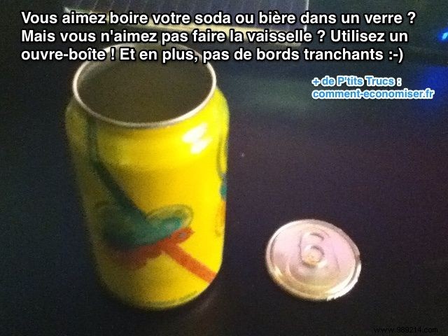 Trick To Turn A Can Into A Container To Drink In. 