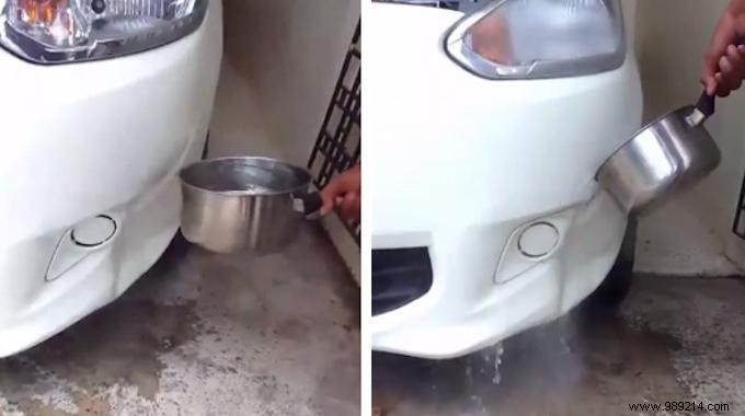 How to fix a dented bumper with hot water. 