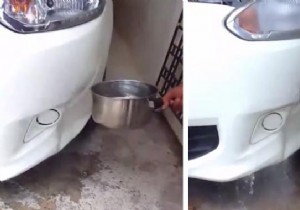 How to fix a dented bumper with hot water. 
