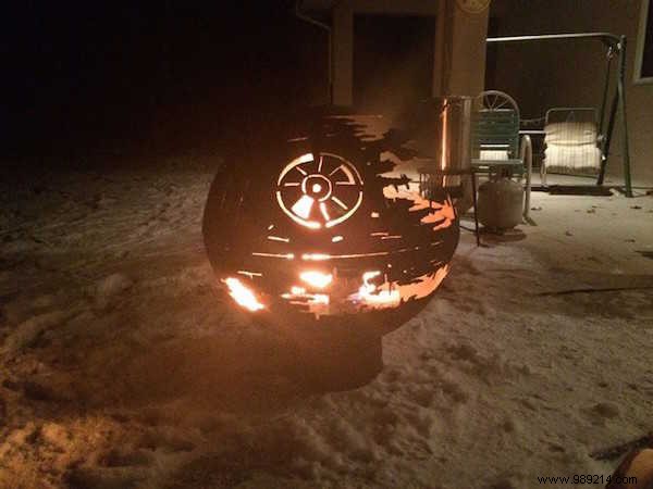 A Pensioner Made a Death Star Shaped Hearth for His Grandson. Brilliant result! 