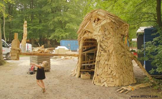 This Danish Artist Creates Gigantic Sculptures With Wood Scraps. 