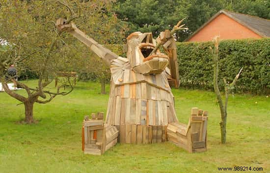 This Danish Artist Creates Gigantic Sculptures With Wood Scraps. 