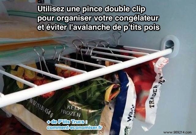 Use a Double Clip Clamp To Organize Your Freezer (and Avoid the Avalanche of Peas). 