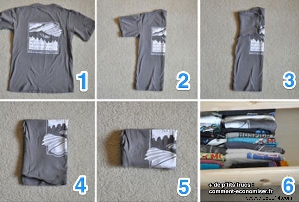 Here s how to fold your t-shirts to save space. 