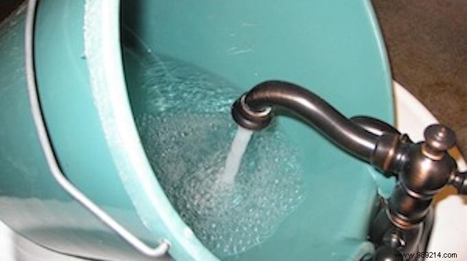 The trick to filling a bucket with water that won t fit in the sink. 