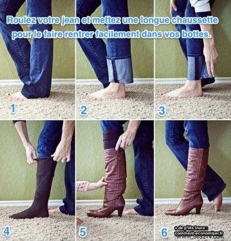 A Simple Trick to Tuck Your Jeans into Your Boots Every Time. 