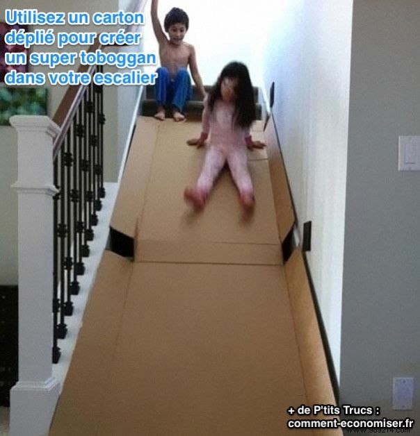 An inexpensive slide ready in 2 minutes that your children will love. 