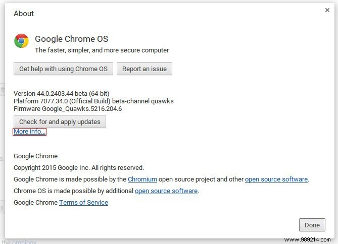 Change Chrome OS software channels to test new features 