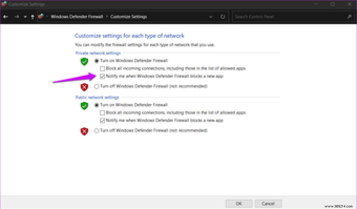 2 Best Ways to Enable or Disable Windows 10 Firewall Notifications 
