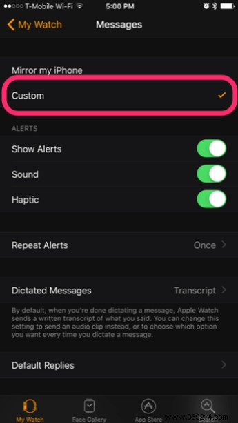 How to Disable Play Receipts for Apple Watch Only 