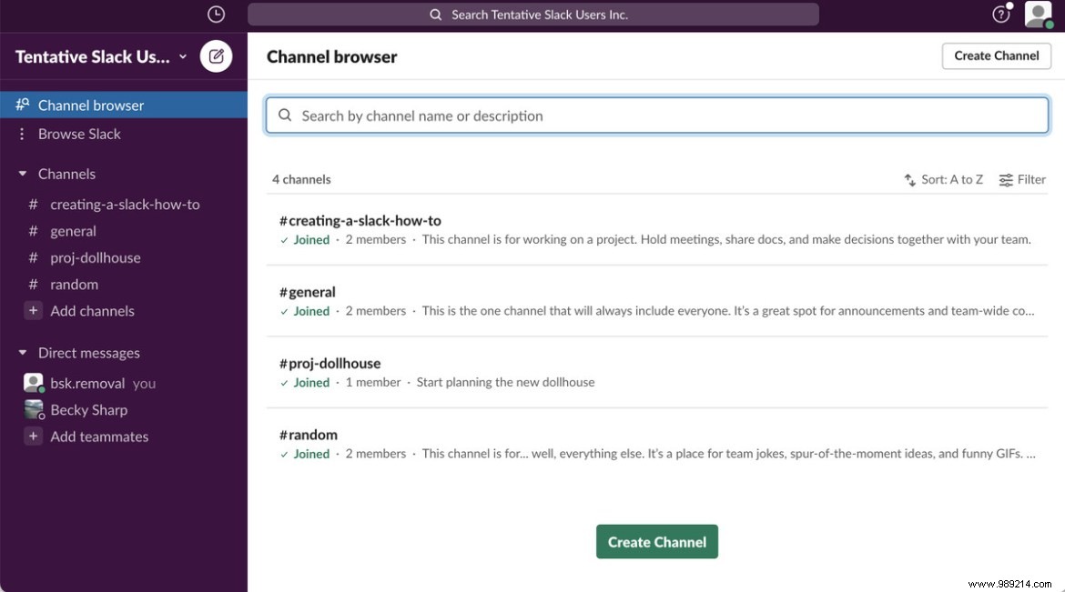 How to use Slack channels 