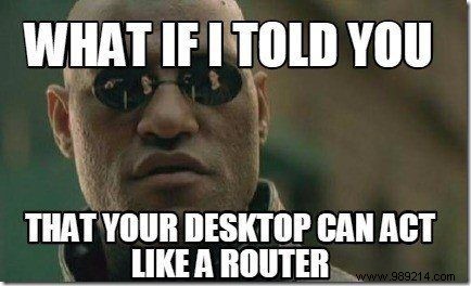 How to turn a desktop computer into a virtual router 