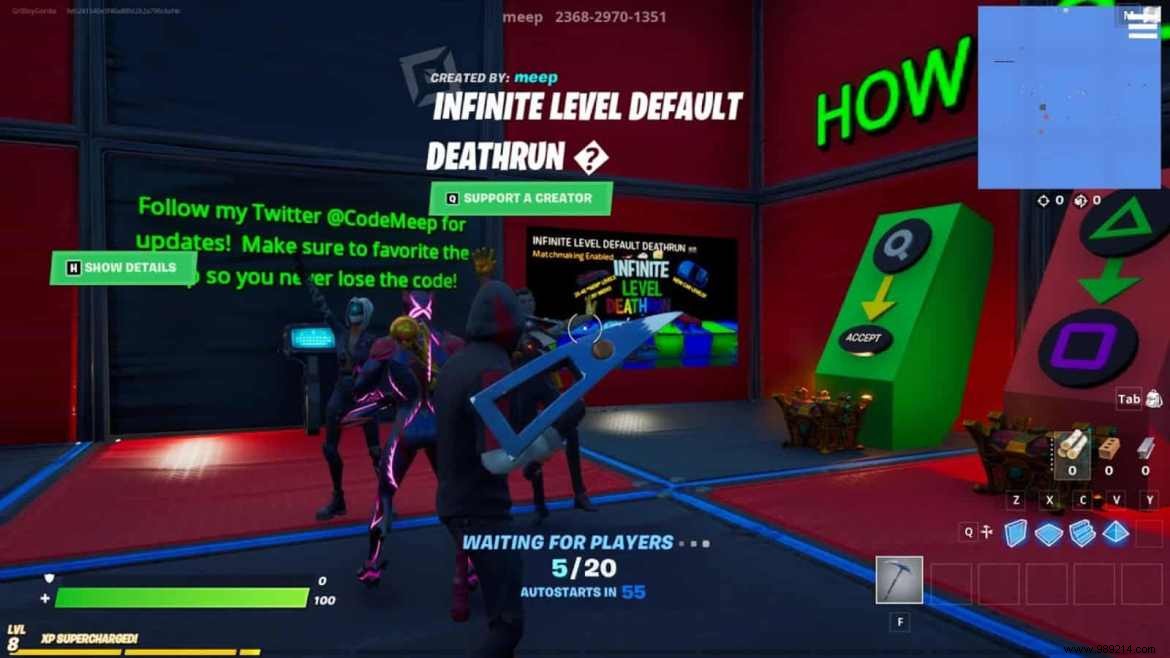 Fortnite Infinite Level Default Deathrun:New Creative Map Code and Everything Related 