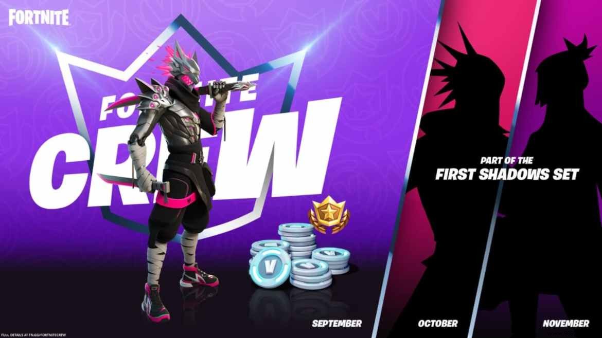 Fortnite First Shadows:Next Months Crew Pack in Season 8 