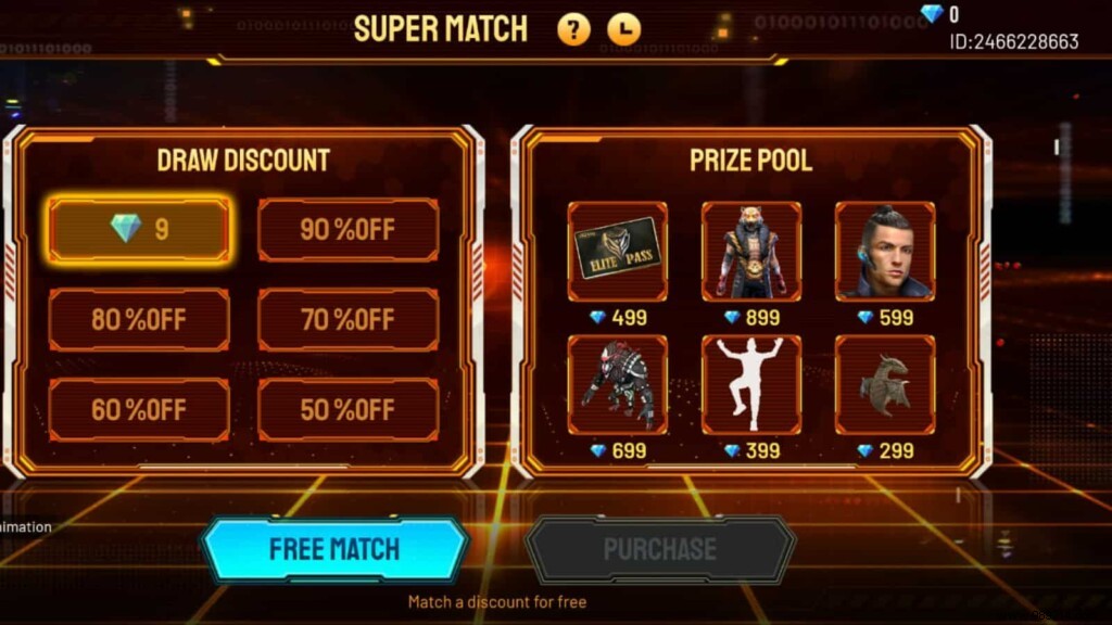 Free Fire Supermatch Event:Get an Elite Pass, Bundle, Pet and More for Just 9 Diamonds 