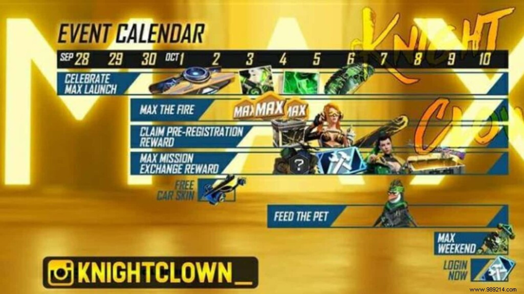 Leaked Free Fire Max event schedule ahead of official release 