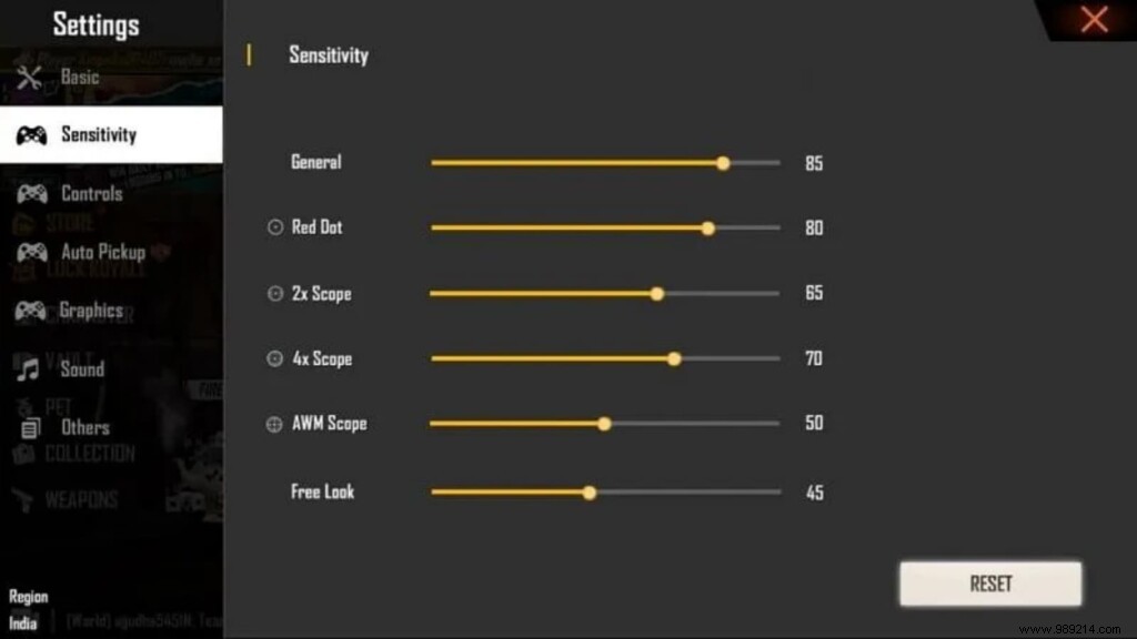 Best sensitivity settings for Free Fire MAX for hitting short and long range headshots 