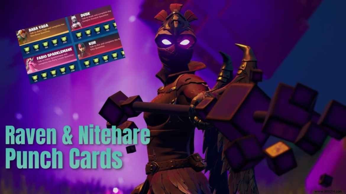 Fortnite Raven Punchcard Quests:Nitehare Challenges in Season 8 