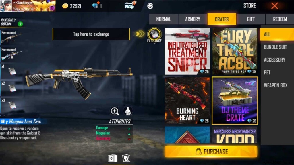 How do I get a Free Fire Soloist and Disc Jockey crate for October 2021? 