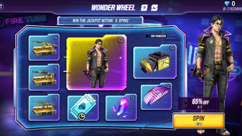 How to get Shadow Striker Pack in Free Fire Wonder Wheel? 