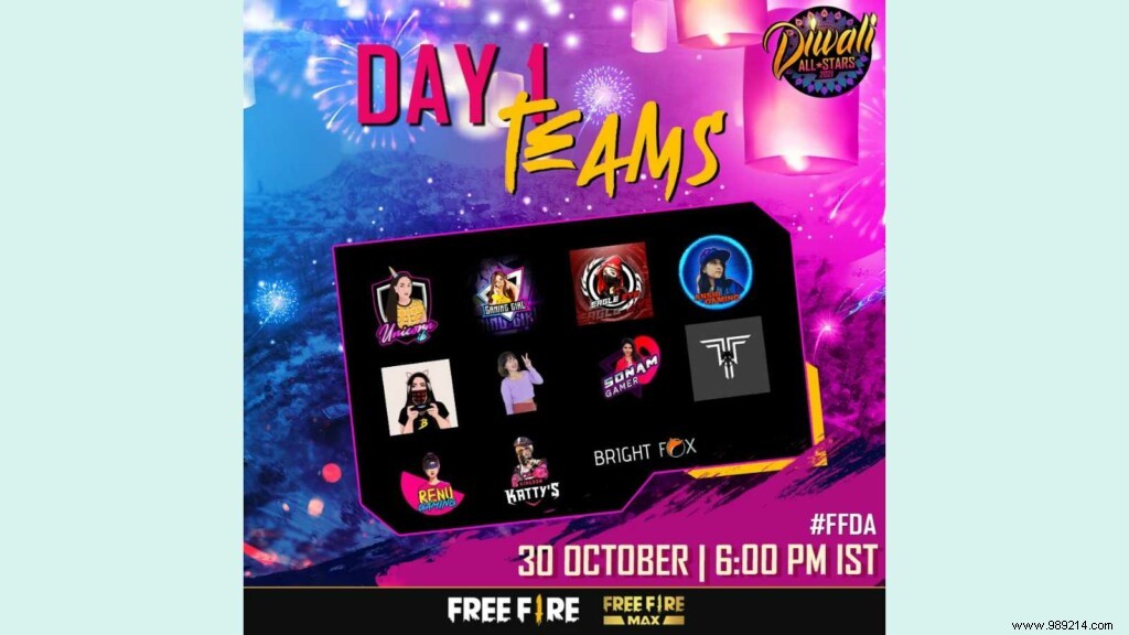 Free Fire Diwali All Stars 2021:Invited teams, format and schedule 