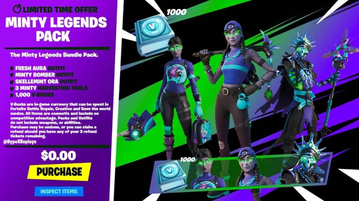 Fortnite Minty Legends Pack:release date for new Season 8 outfits and items 