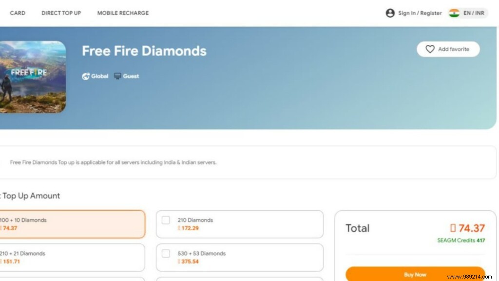 How to Top Up SEAGM Free Fire Diamonds:Get 3% Cashback Now! 