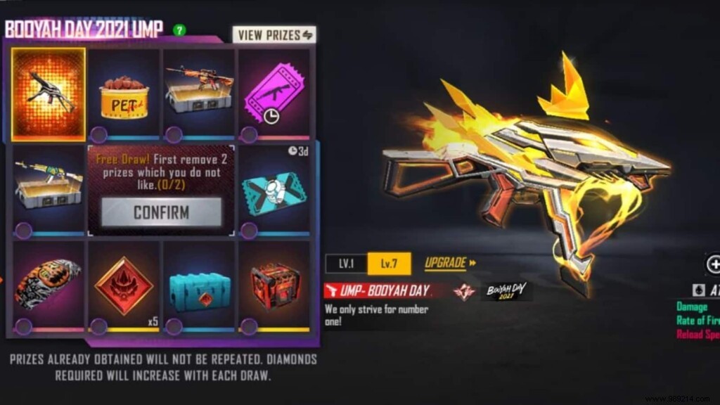 How to get UMP Booyah Day 2021 in Free Fire Faded Wheel? 