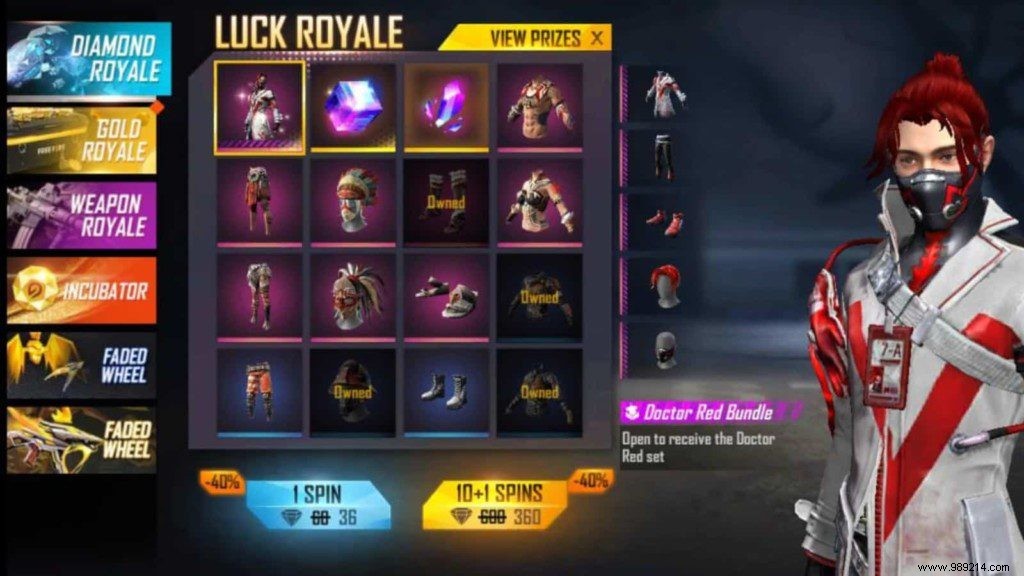 How to get Doctor Red bundle in Free Fire at 40% discount? 