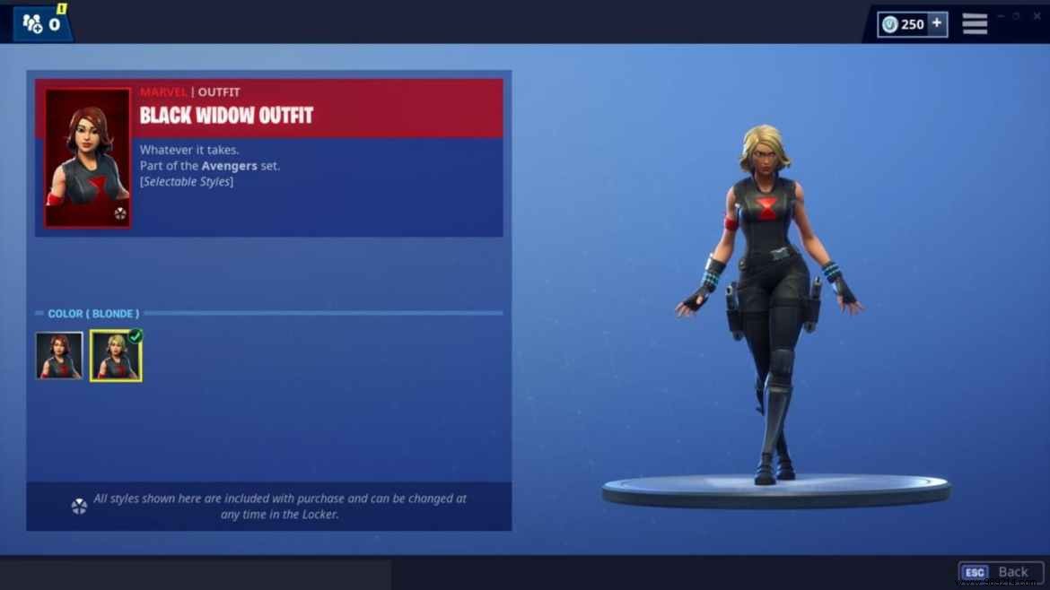 Fortnite Black Widow Outfit in the Item Shop:How to get it in Season 7 