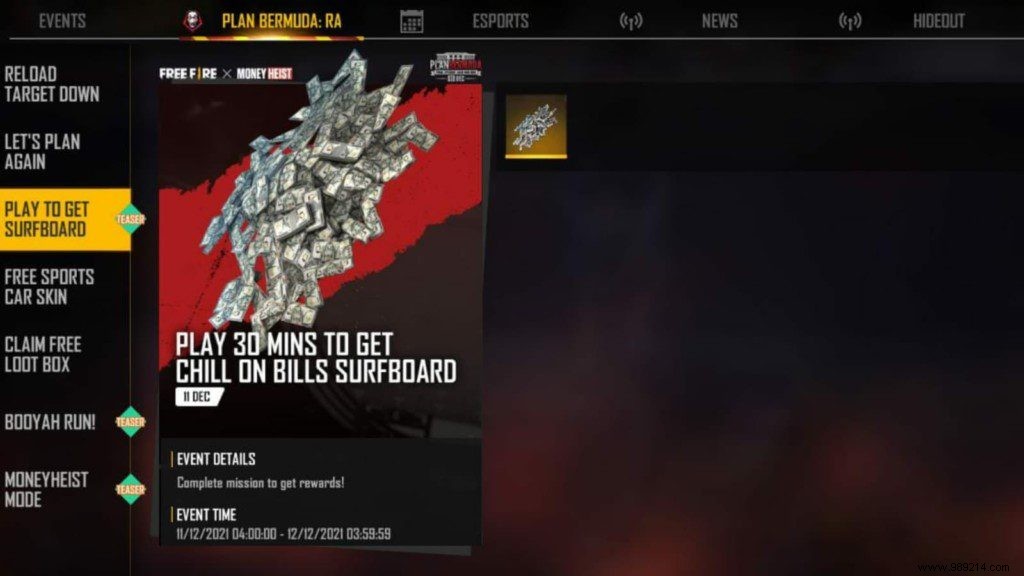 How to get the Chill on Bills surfboard in Free Fire? 