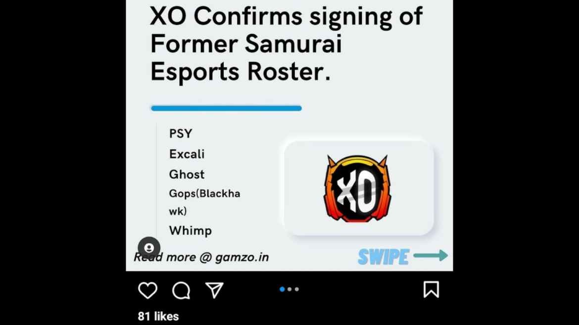 Esports XO Acquires Samurai Esports Valorant Roster:Former Team Signed 