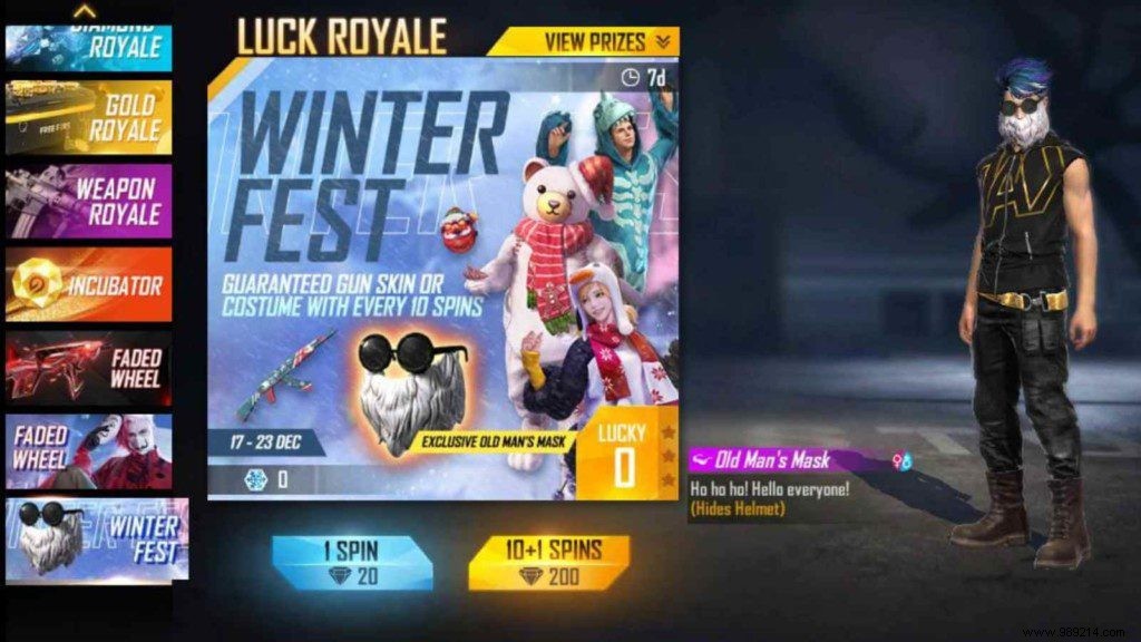 Free Fire Winter Fest:Get costume and weapon skins guaranteed! 