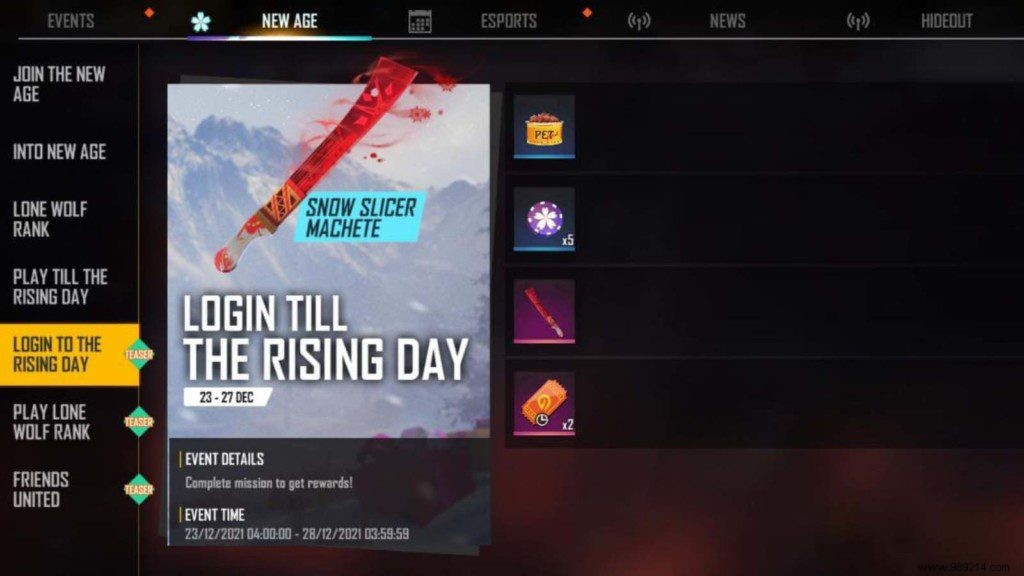 How to get the Snow Slicer machete in Free Fire? 