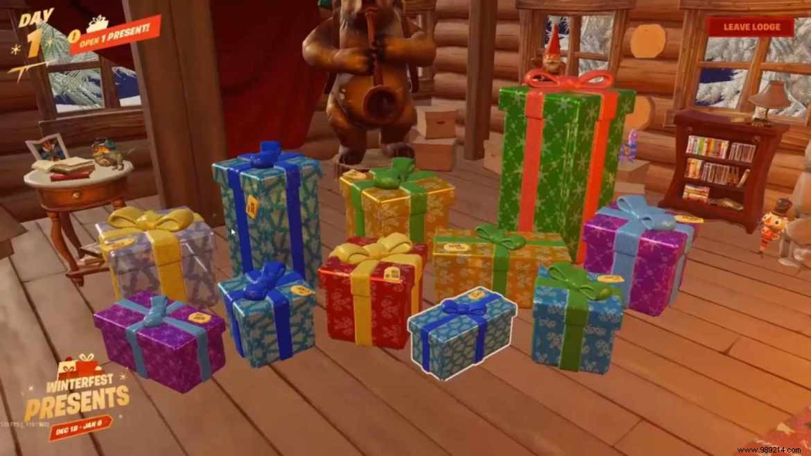 Fortnite Winterfest 2021 Presents:How to find and unbox 
