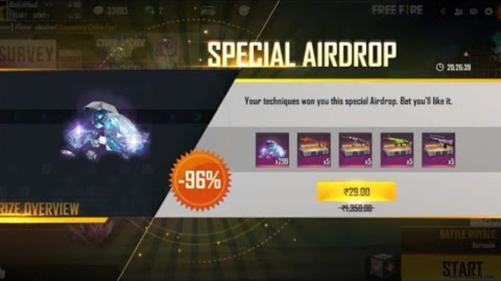 How to get 30 rupees AirDrop in free fire for January 2022? 
