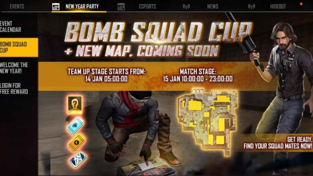 How to get Free Fire Bomb Squad Cup Free Vouchers and Rewards? 