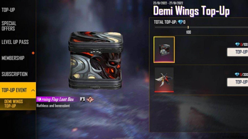 How to get Demi Wings backpack for free in Free Fire? 