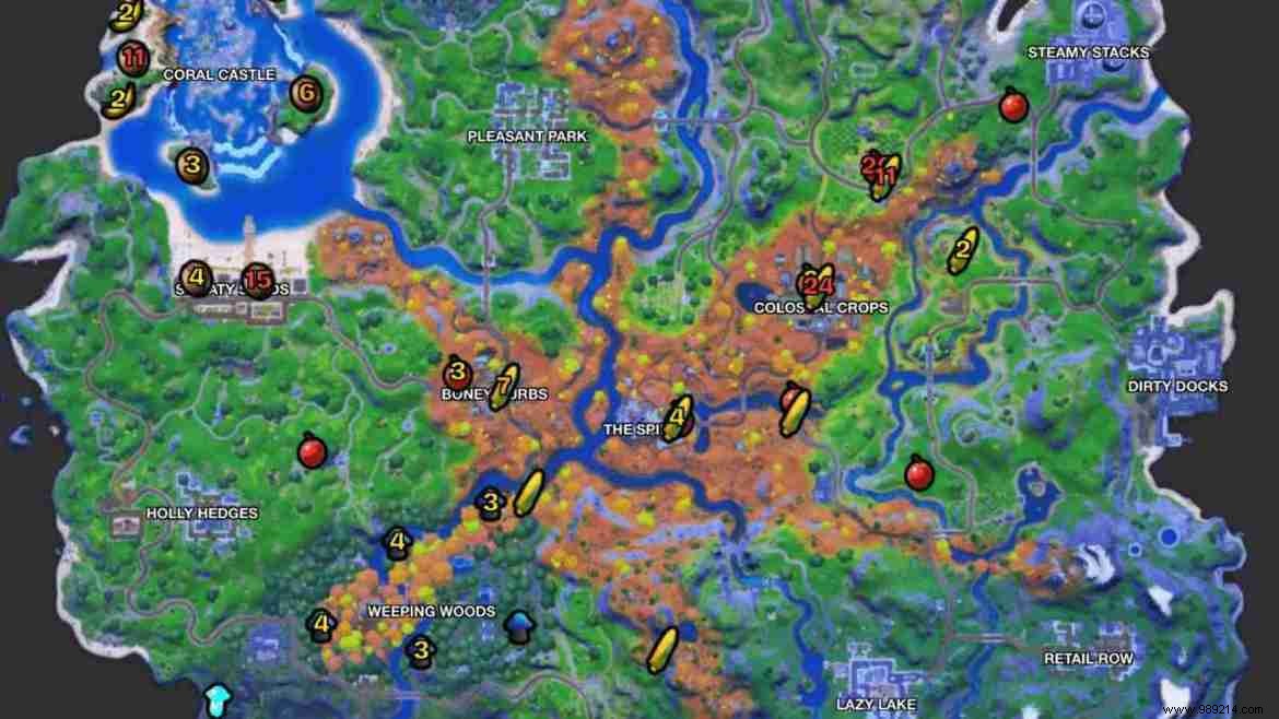 Fortnite Foraged item locations:where to find them in chapter 3 season 1 for the challenge? 